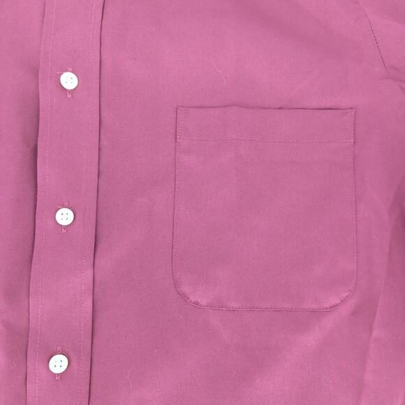 Van Heusen Mens Burgundy Maroon Red Button Down Short Sleeve Shirt - Size M -GUC - Picture 7 of 11